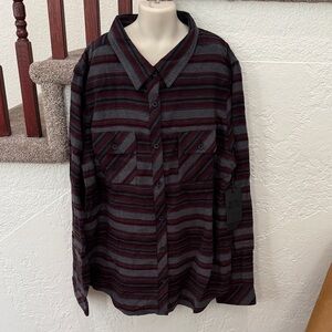 REVENGE MULISHA Boys 100% Cotton Striped Button-Up Long Sleeve Shirt XL NWT